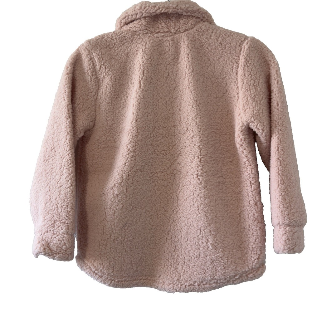 Roxy Girls Small (7/8) Sherpa Fleece Shirt Jacket In Pink Super Soft Fluffy Warm - Picture 2 of 5